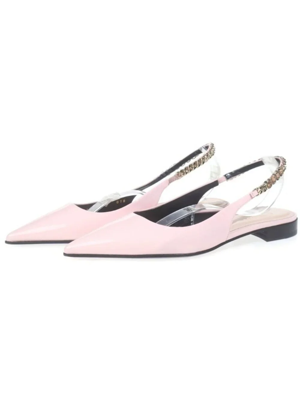 Gucci Signoria Sling Back Pumps Leather Flat Shoes Ballet Pink 36
